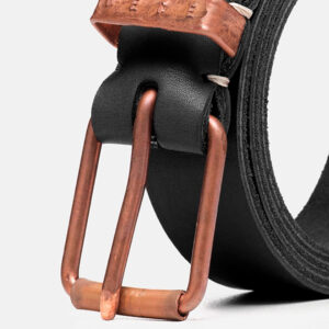 Läder bälte constantin koppar svart